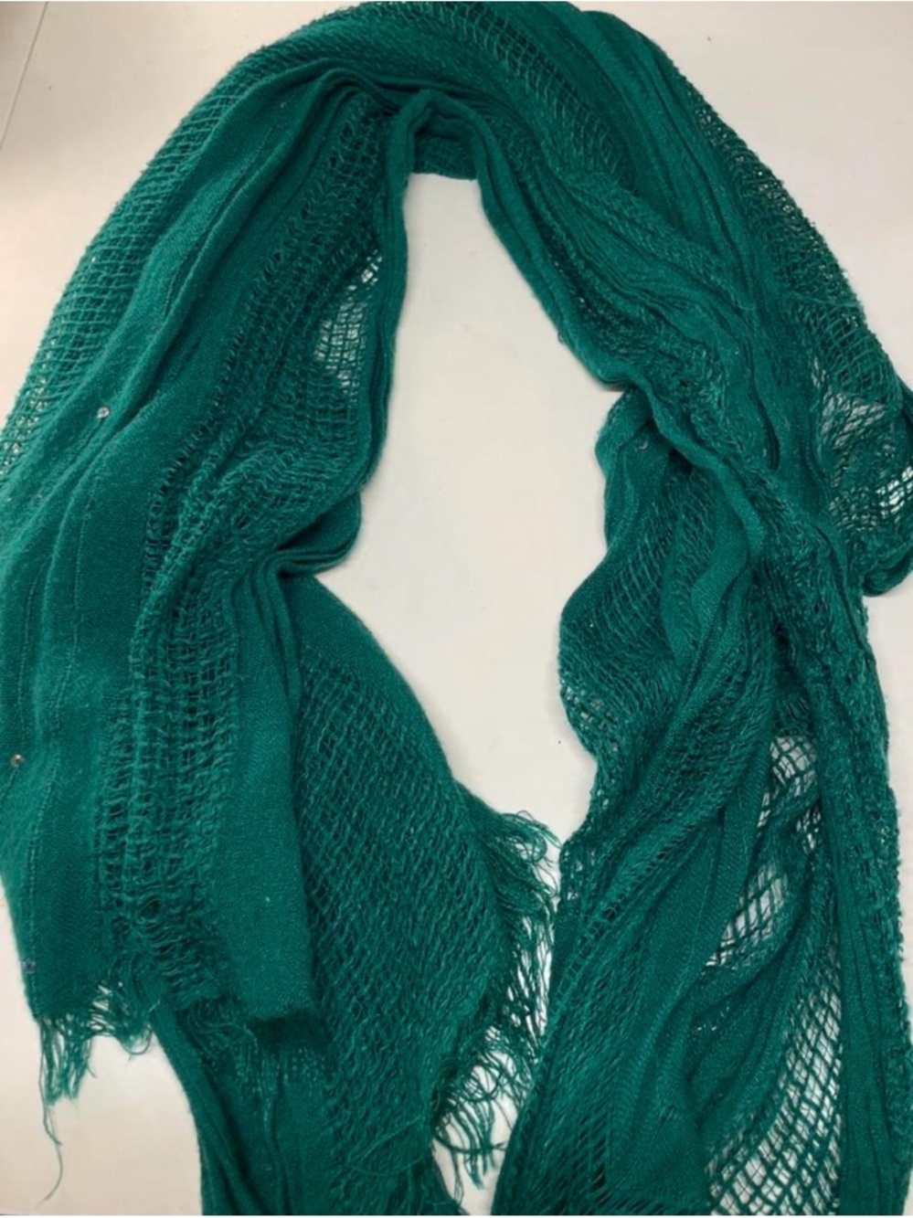J. Crew Teal Open-Knit Lightweight Women's Scarf